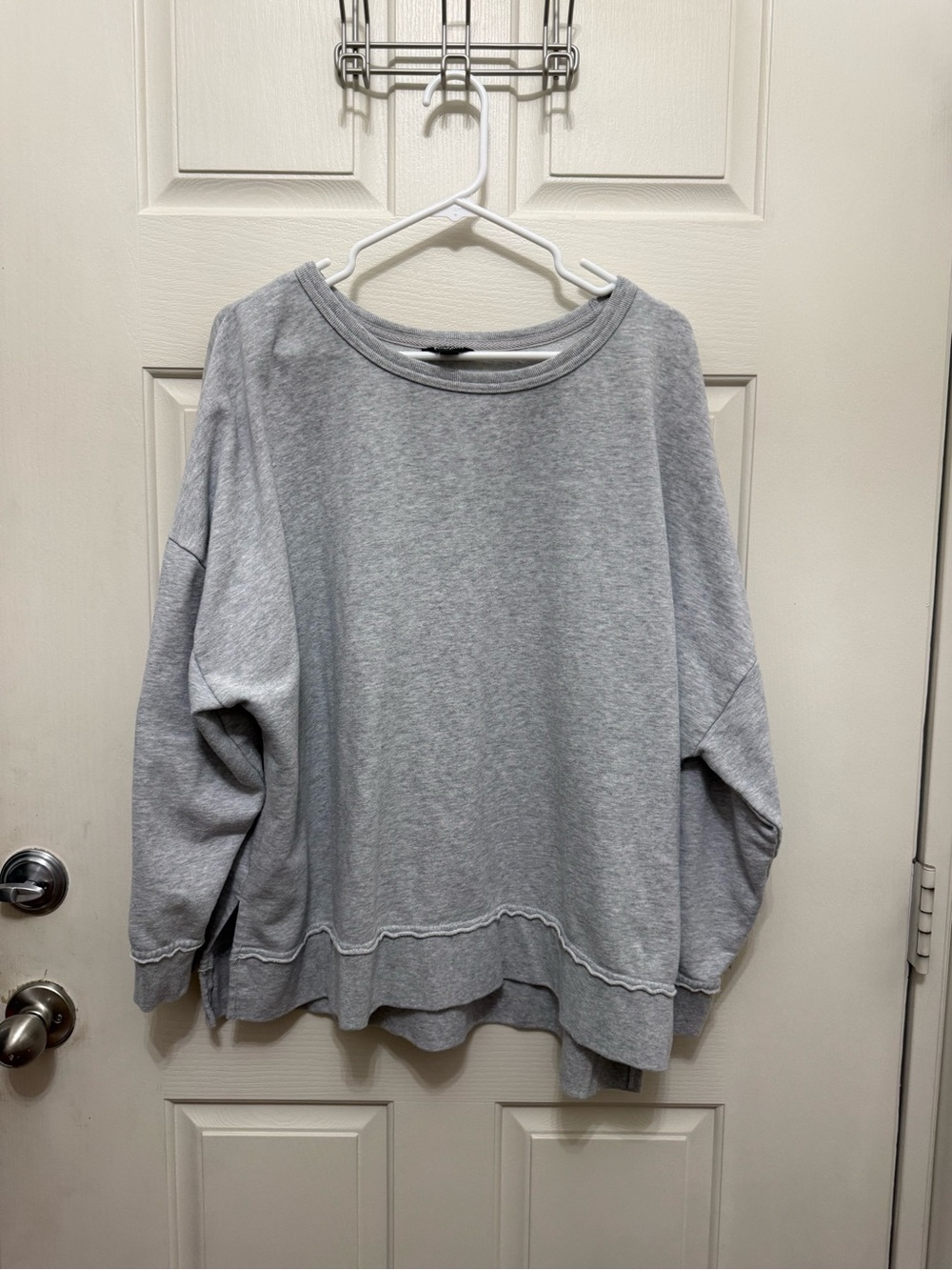 Buffalo David Bitton Light Gray Oversized Sweatshirt